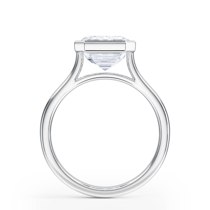 Full Bezel Emerald Diamond Engagement Ring - R1238 in Ring by 18 KARATS INC.