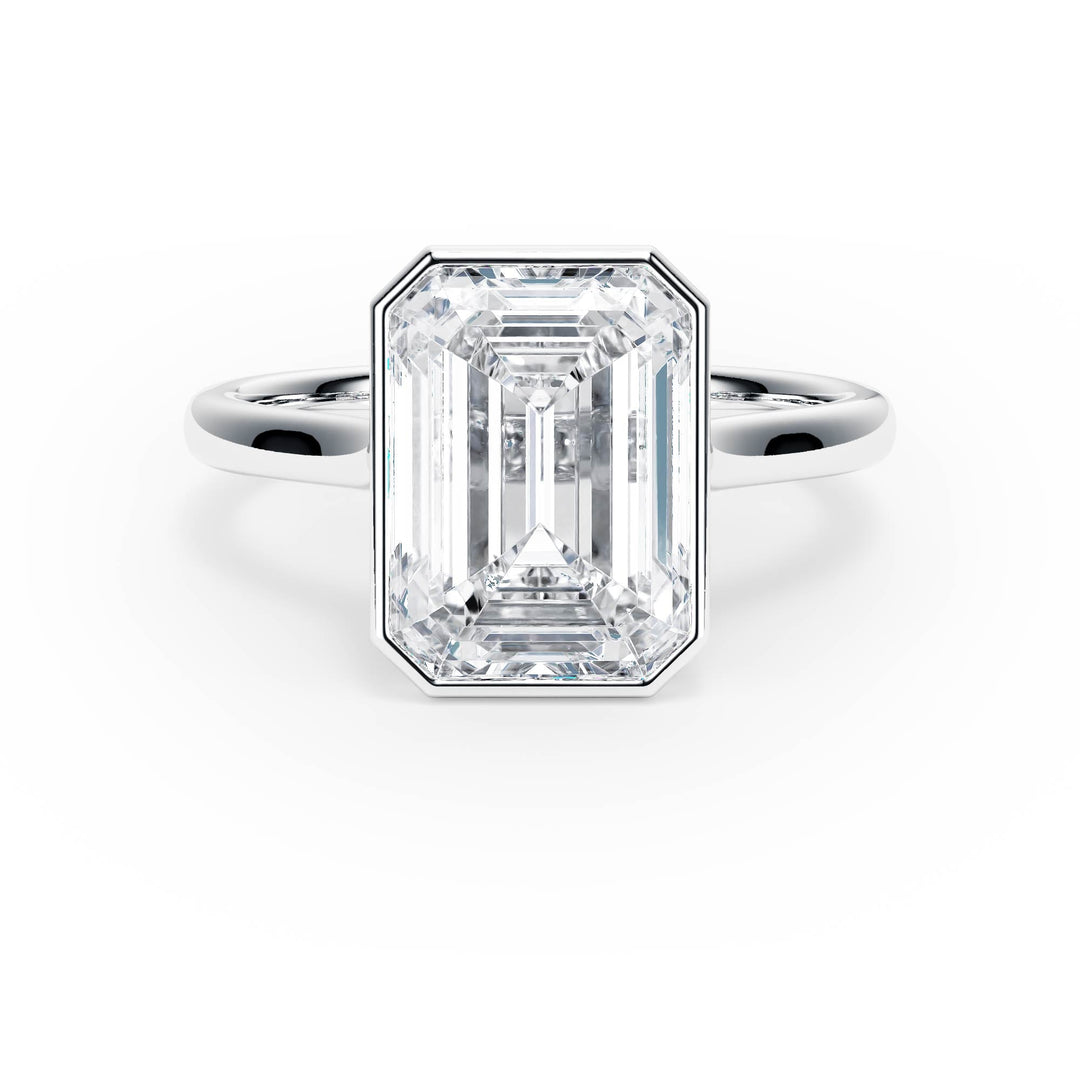 Full Bezel Emerald Diamond Engagement Ring - R1238 in Ring by 18 KARATS INC.