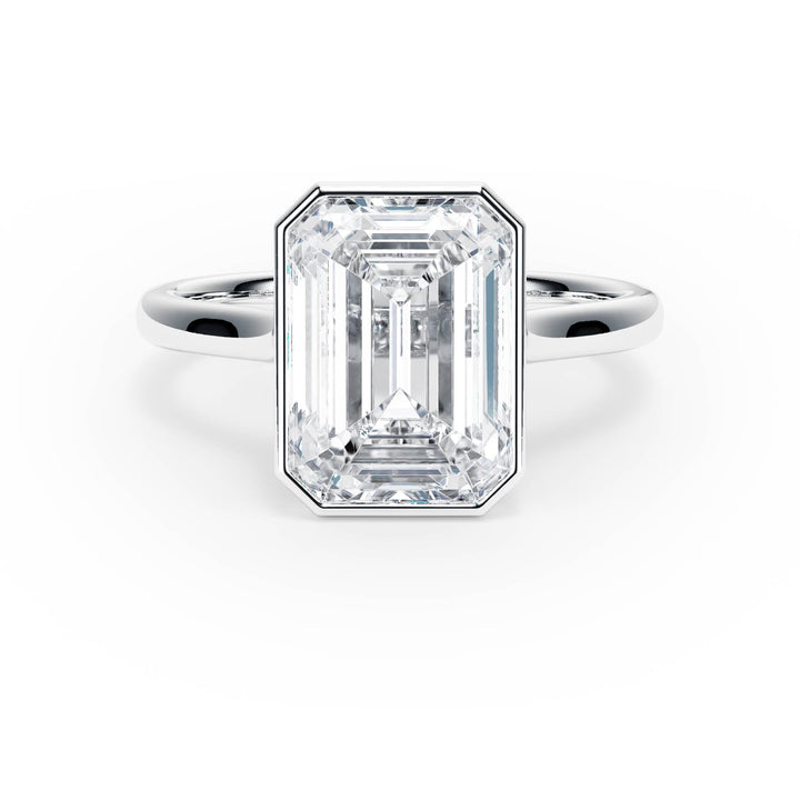 Full Bezel Emerald Diamond Engagement Ring - R1238 in Ring by 18 KARATS INC.