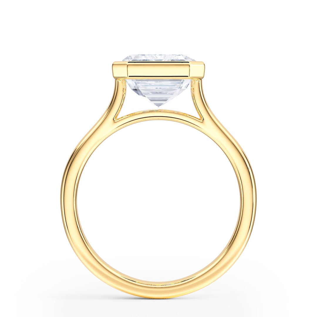 Full Bezel Emerald Diamond Engagement Ring - R1238 in Ring by 18 KARATS INC.