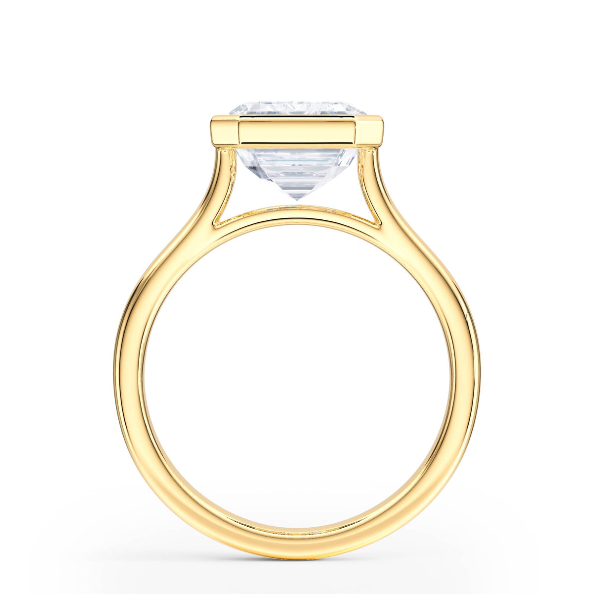 Full Bezel Emerald Diamond Engagement Ring - R1238 in Ring by 18 KARATS INC.