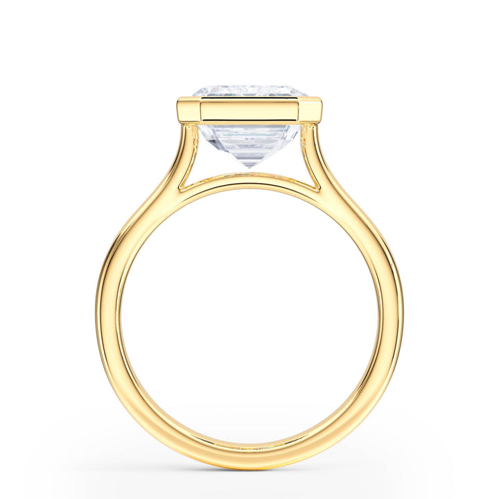 Full Bezel Emerald Diamond Engagement Ring - R1238 in Ring by 18 KARATS INC.