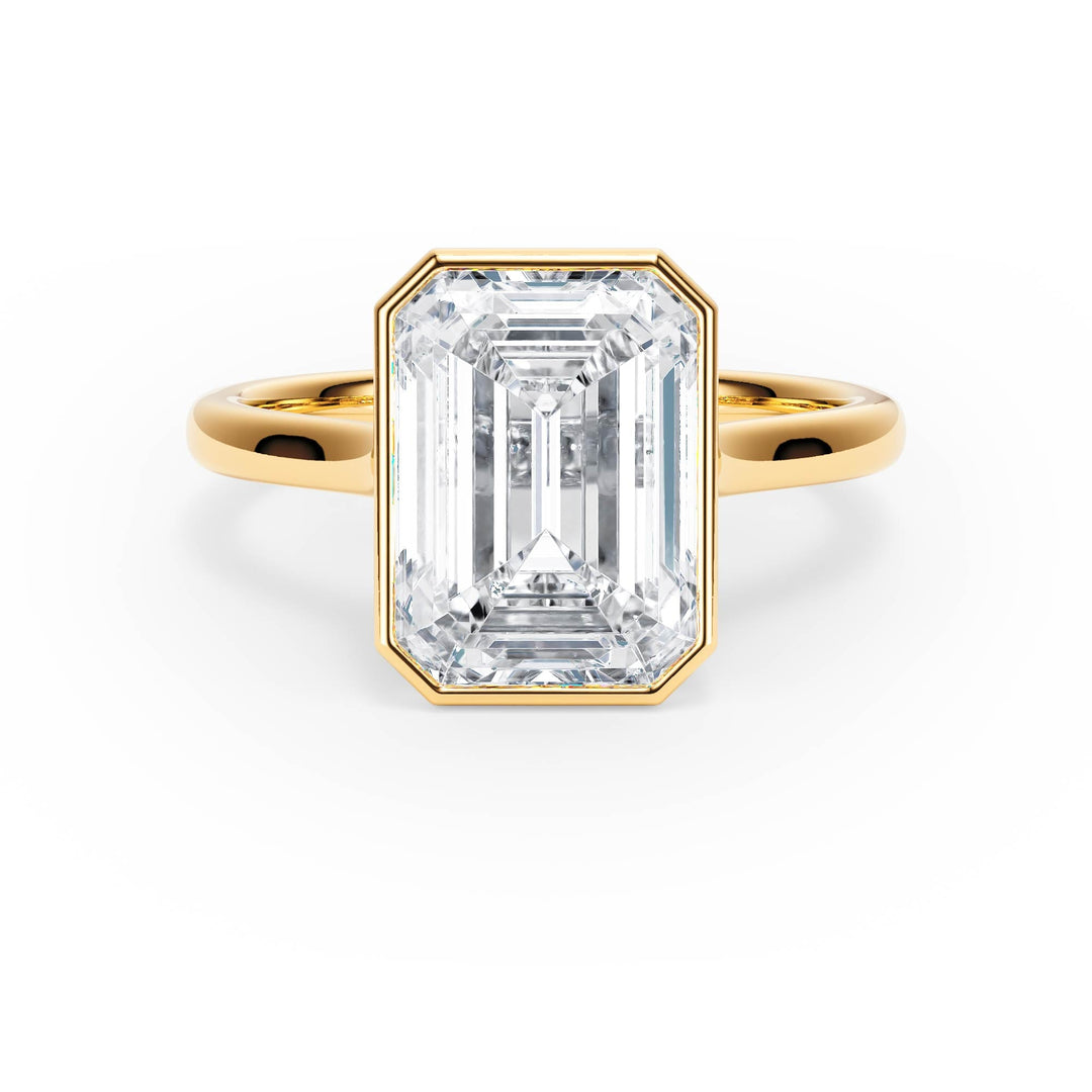 Full Bezel Emerald Diamond Engagement Ring - R1238 in Ring by 18 KARATS INC.