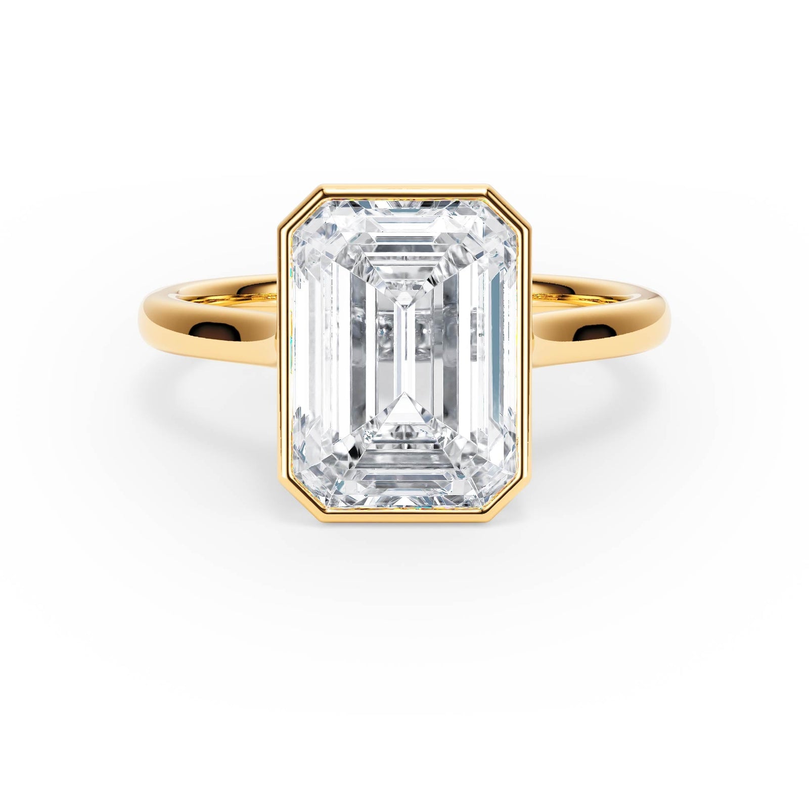 Full Bezel Emerald Diamond Engagement Ring - R1238 in Ring by 18 KARATS INC.