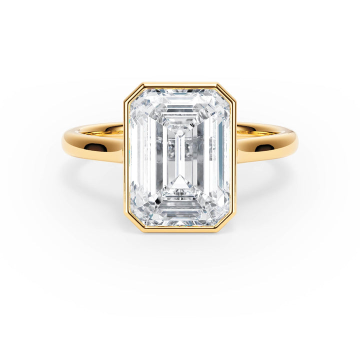 Full Bezel Emerald Diamond Engagement Ring - R1238 in Ring by 18 KARATS INC.