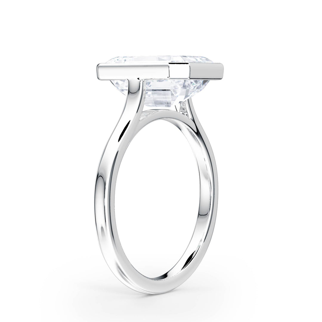 Full Bezel Emerald Diamond Engagement Ring - R1238 in Ring by 18 KARATS INC.
