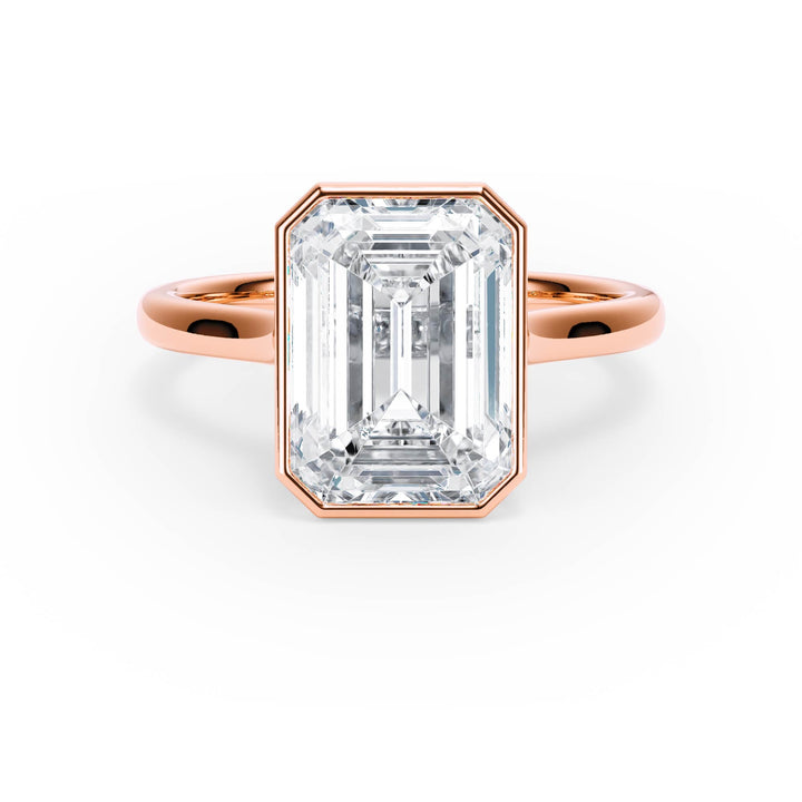 Full Bezel Emerald Diamond Engagement Ring - R1238 in Ring by 18 KARATS INC.