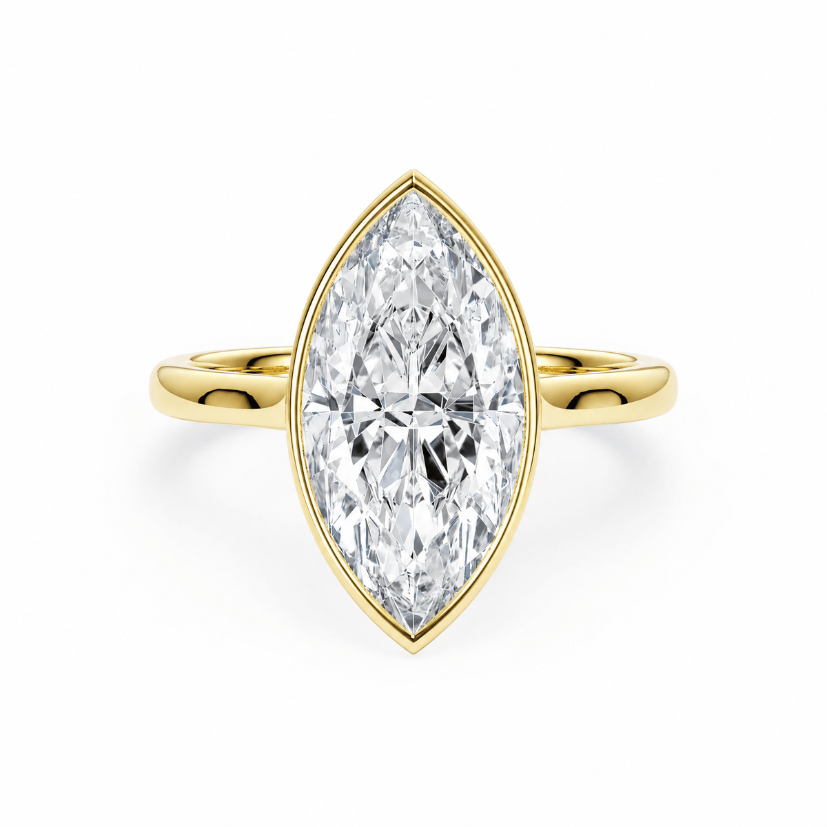 Full Bezel Marquise Diamond Engagement Ring in Ring by 18 KARATS INC.