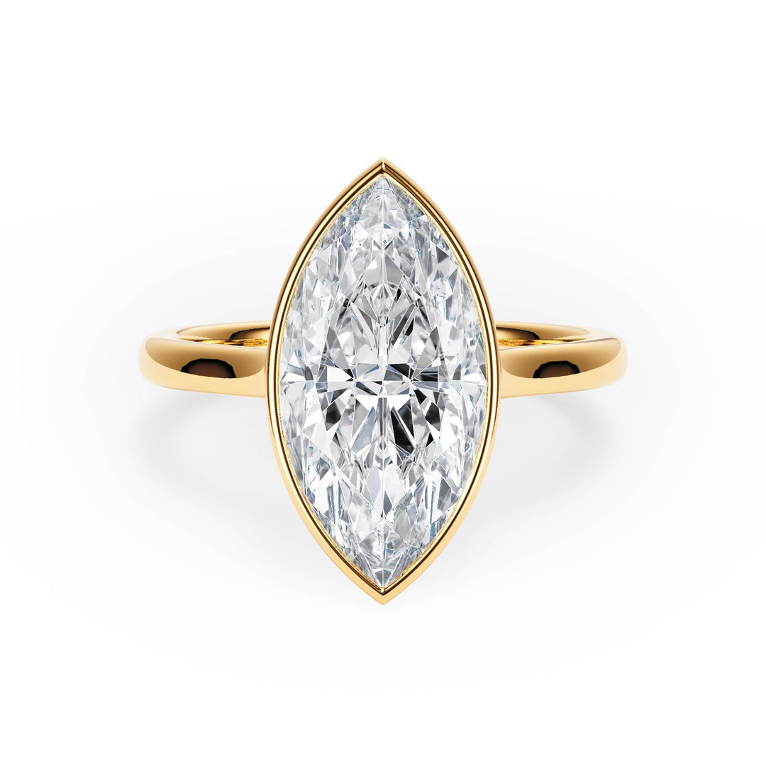 Full Bezel Marquise Diamond Engagement Ring - R1239 in Ring by 18 KARATS INC.