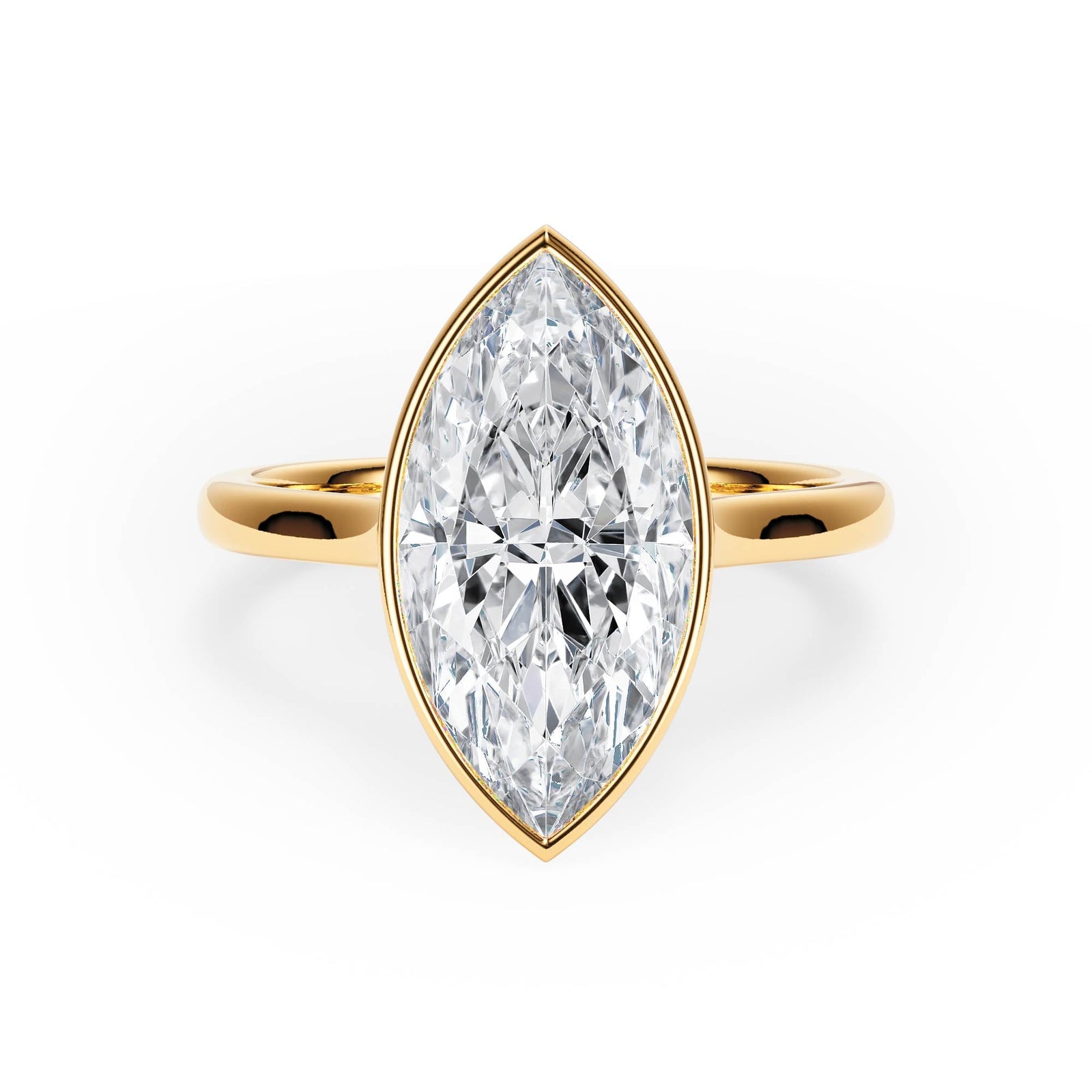 Full Bezel Marquise Diamond Engagement Ring - R1239 in Ring by 18 KARATS INC.