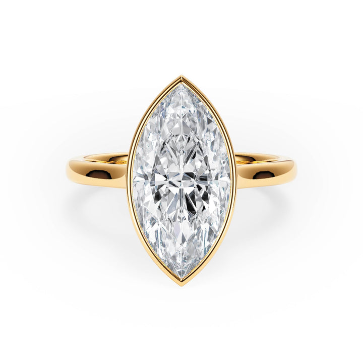 Full Bezel Marquise Diamond Engagement Ring - R1239 in Ring by 18 KARATS INC.