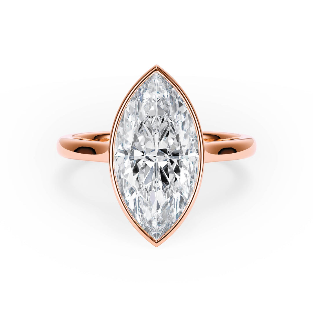 Full Bezel Marquise Diamond Engagement Ring - R1239 in Ring by 18 KARATS INC.