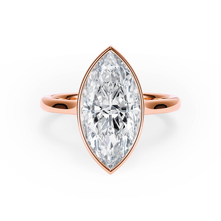 Full Bezel Marquise Diamond Engagement Ring - R1239 in Ring by 18 KARATS INC.