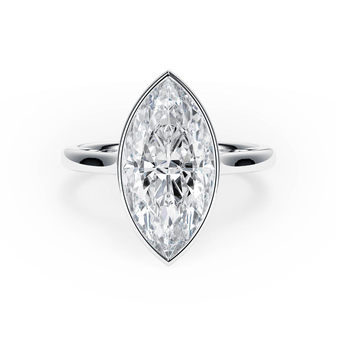 Full Bezel Marquise Diamond Engagement Ring - R1239 in Ring by 18 KARATS INC.