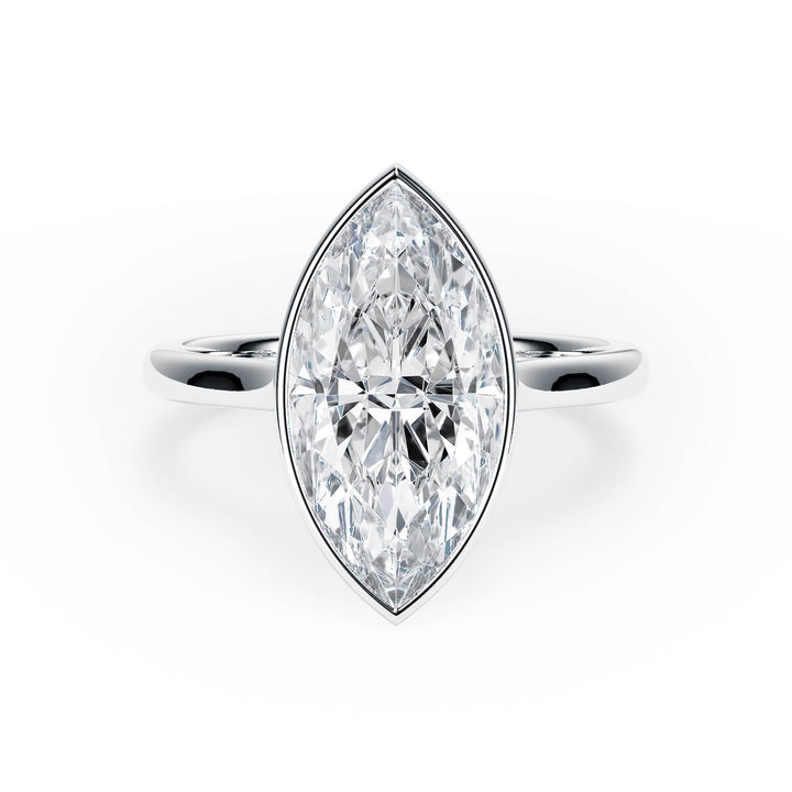 Full Bezel Marquise Diamond Engagement Ring - R1239 in Ring by 18 KARATS INC.