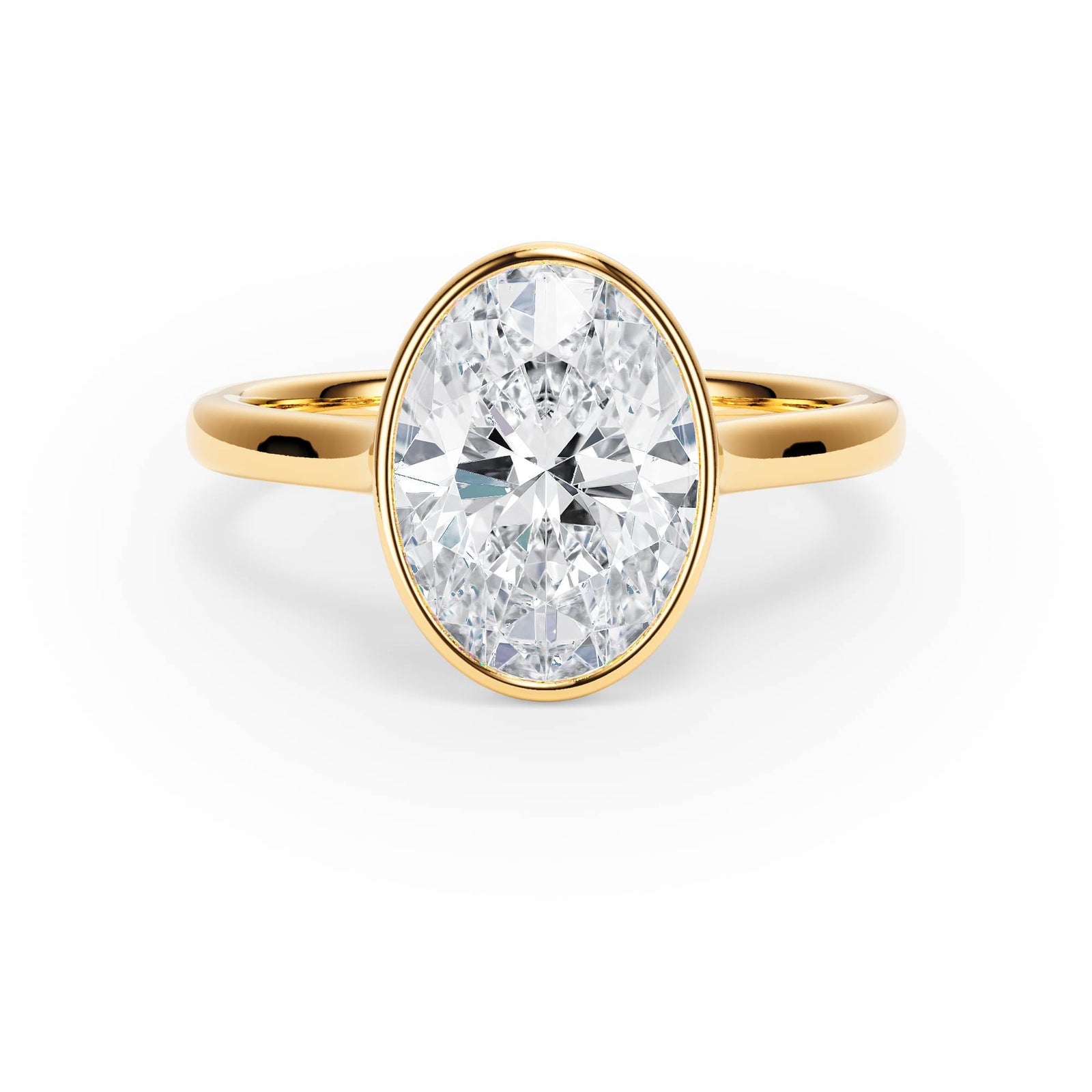 Full Bezel Oval Diamond Engagement Ring - R1240 in Ring by 18 KARATS INC.
