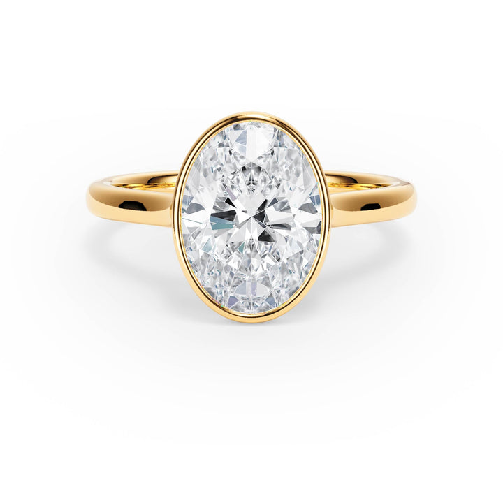 Full Bezel Oval Diamond Engagement Ring - R1240 in Ring by 18 KARATS INC.