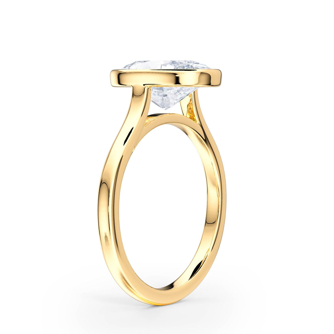 Full Bezel Oval Diamond Engagement Ring - R1240 in Ring by 18 KARATS INC.