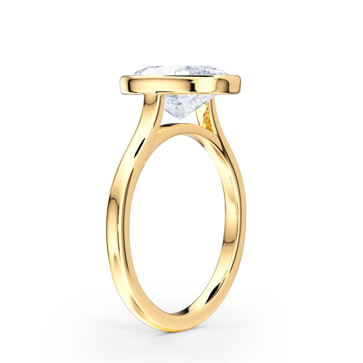 Full Bezel Oval Diamond Engagement Ring - R1240 in Ring by 18 KARATS INC.