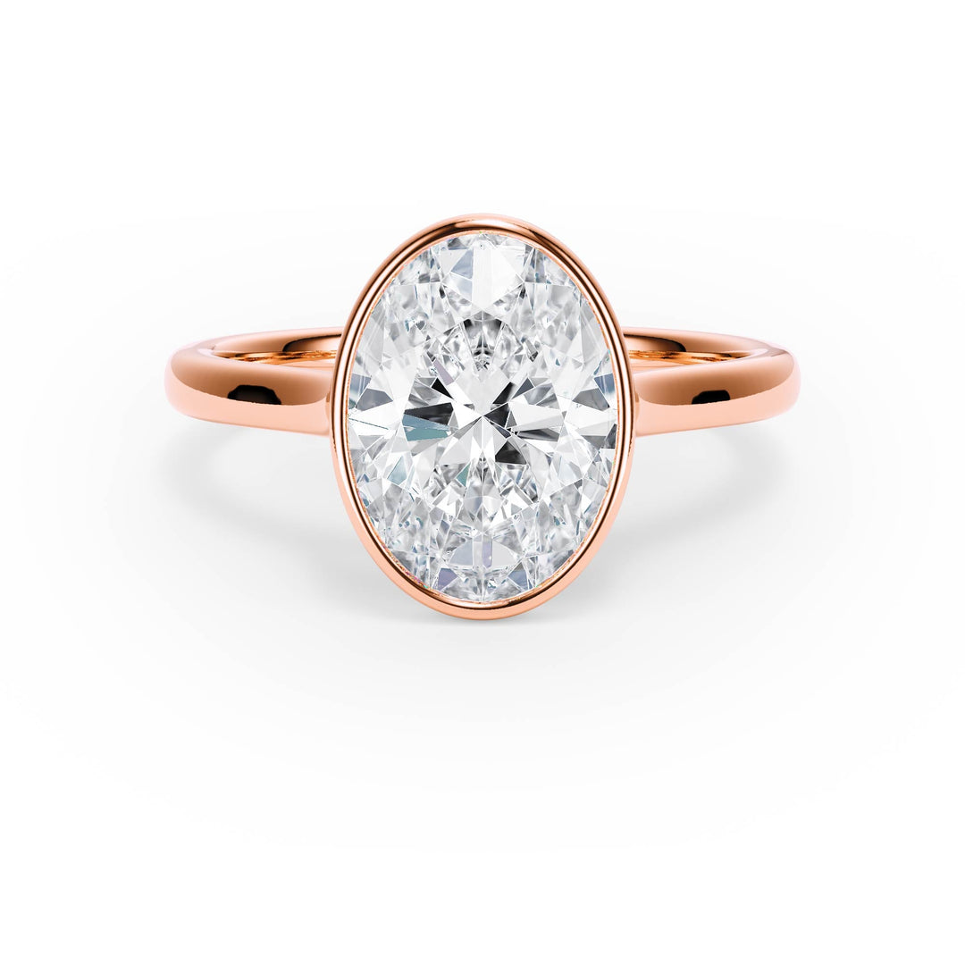 Full Bezel Oval Diamond Engagement Ring - R1240 in Ring by 18 KARATS INC.