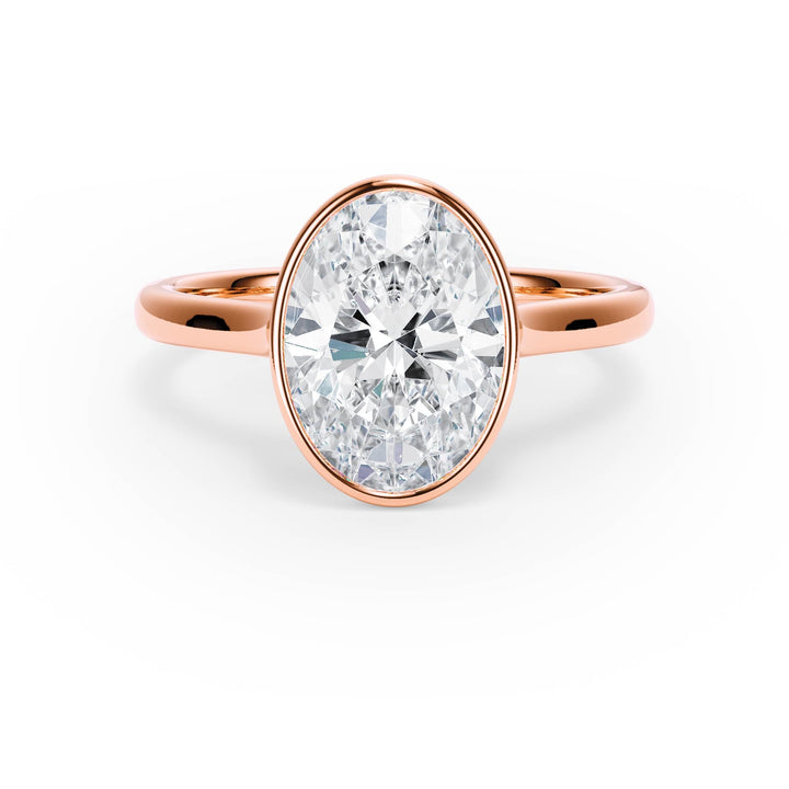 Full Bezel Oval Diamond Engagement Ring - R1240 in Ring by 18 KARATS INC.