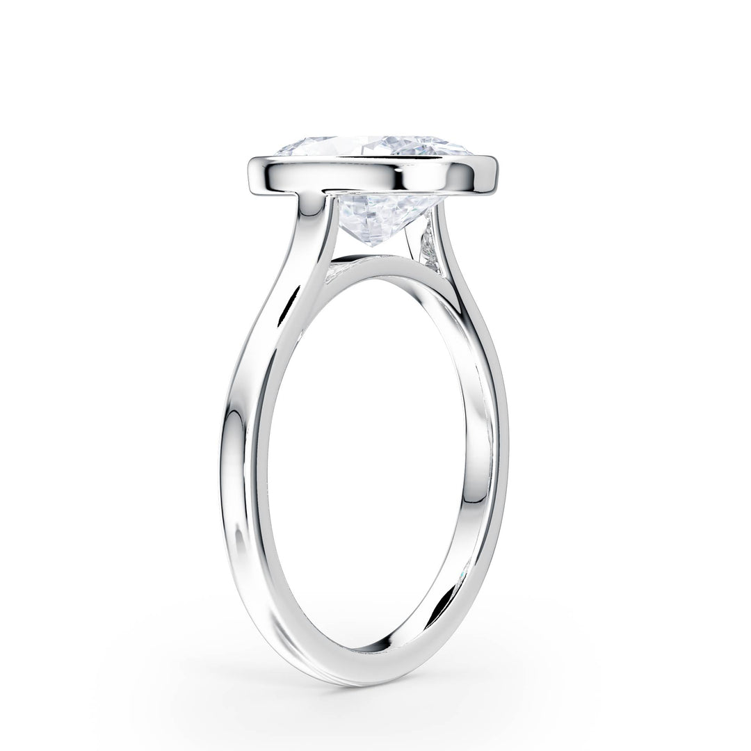 Full Bezel Oval Diamond Engagement Ring - R1240 in Ring by 18 KARATS INC.