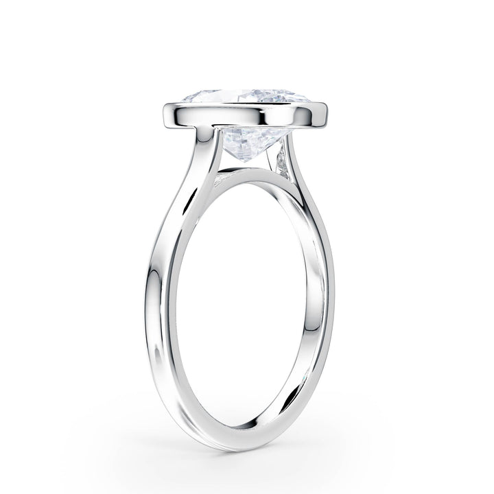 Full Bezel Oval Diamond Engagement Ring - R1240 in Ring by 18 KARATS INC.