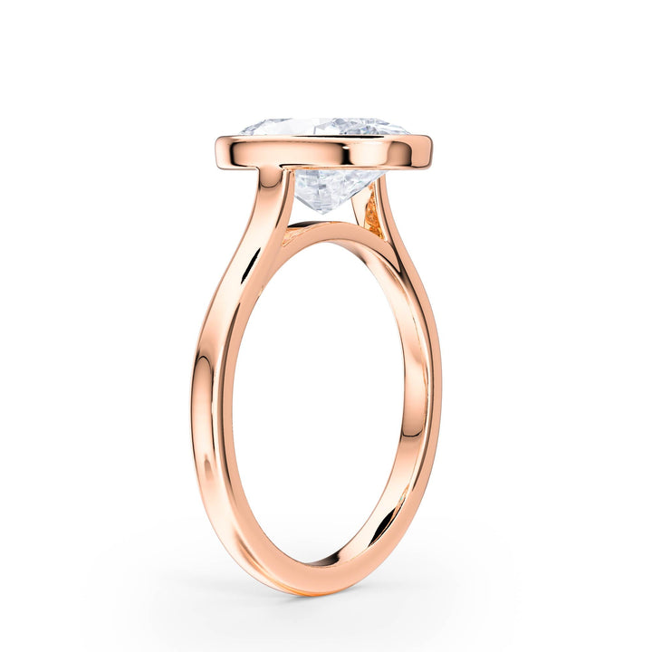 Full Bezel Oval Diamond Engagement Ring - R1240 in Ring by 18 KARATS INC.