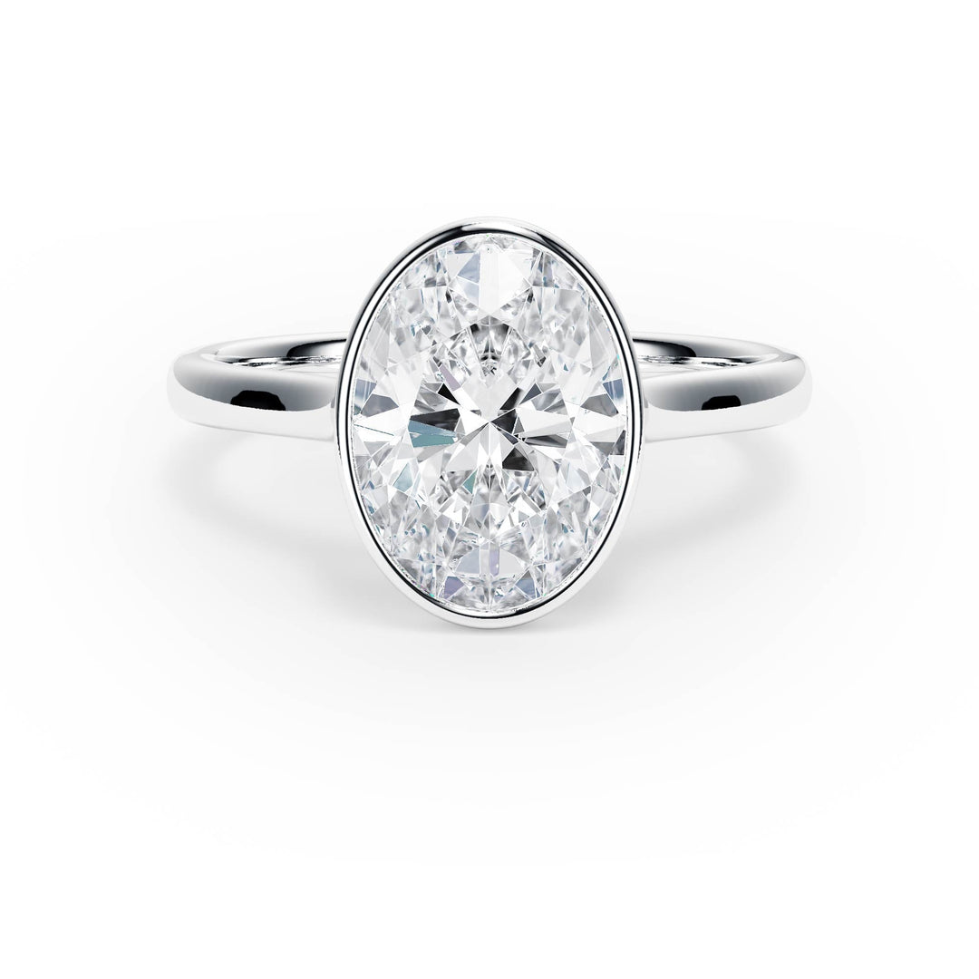 Full Bezel Oval Diamond Engagement Ring - R1240 in Ring by 18 KARATS INC.