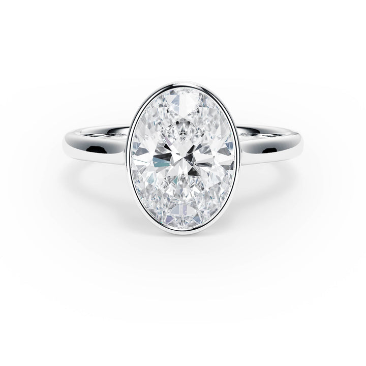Full Bezel Oval Diamond Engagement Ring - R1240 in Ring by 18 KARATS INC.