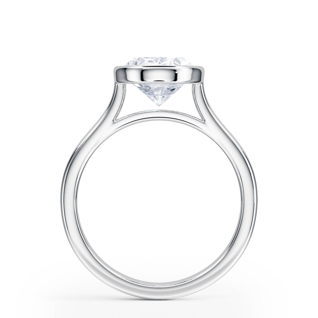 Full Bezel Oval Diamond Engagement Ring - R1240 in Ring by 18 KARATS INC.