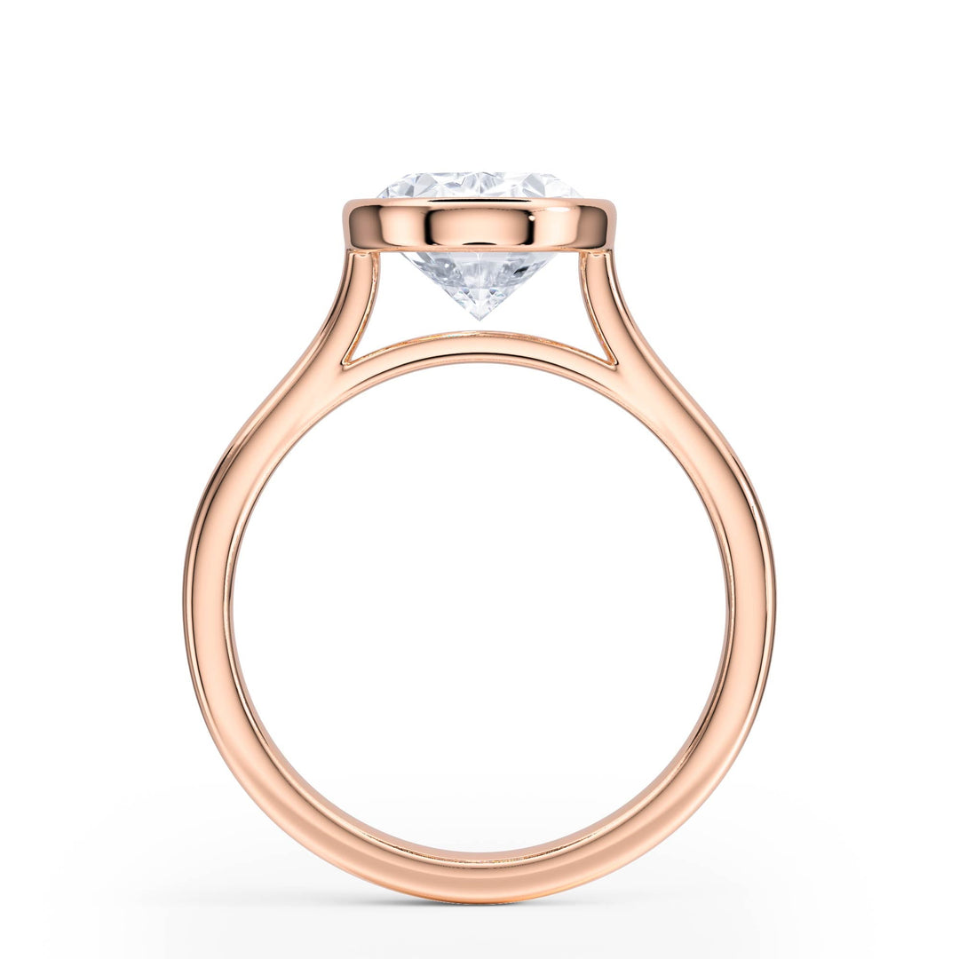 Full Bezel Oval Diamond Engagement Ring - R1240 in Ring by 18 KARATS INC.