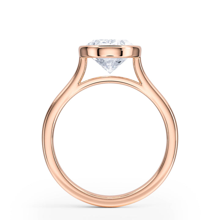 Full Bezel Oval Diamond Engagement Ring - R1240 in Ring by 18 KARATS INC.