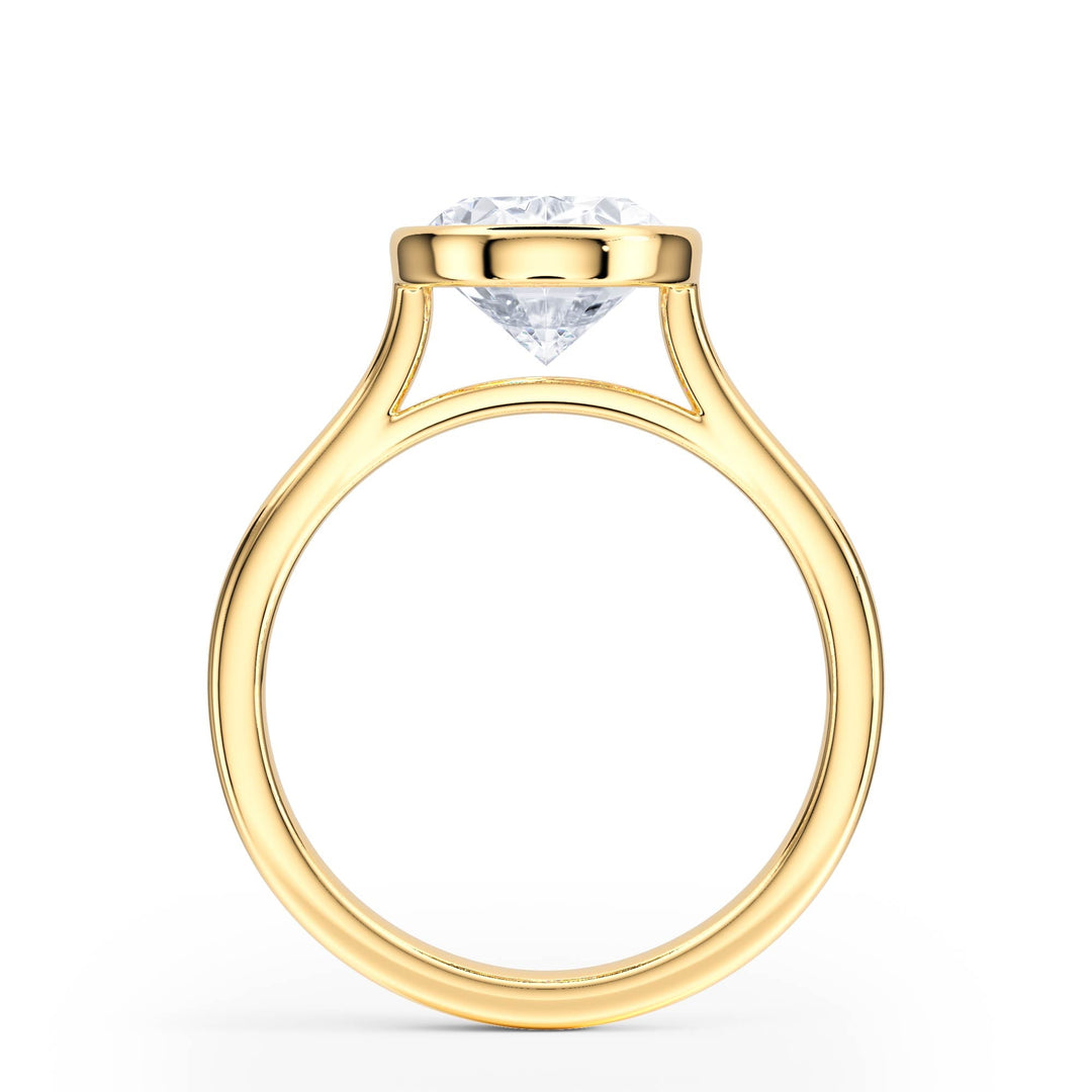 Full Bezel Oval Diamond Engagement Ring - R1240 in Ring by 18 KARATS INC.