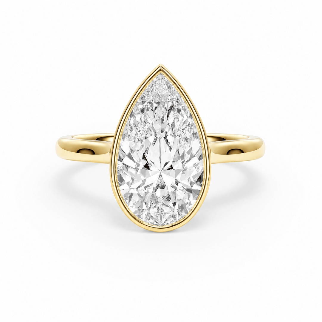Full Bezel Pear Diamond Engagement Ring in Ring by 18 KARATS INC.