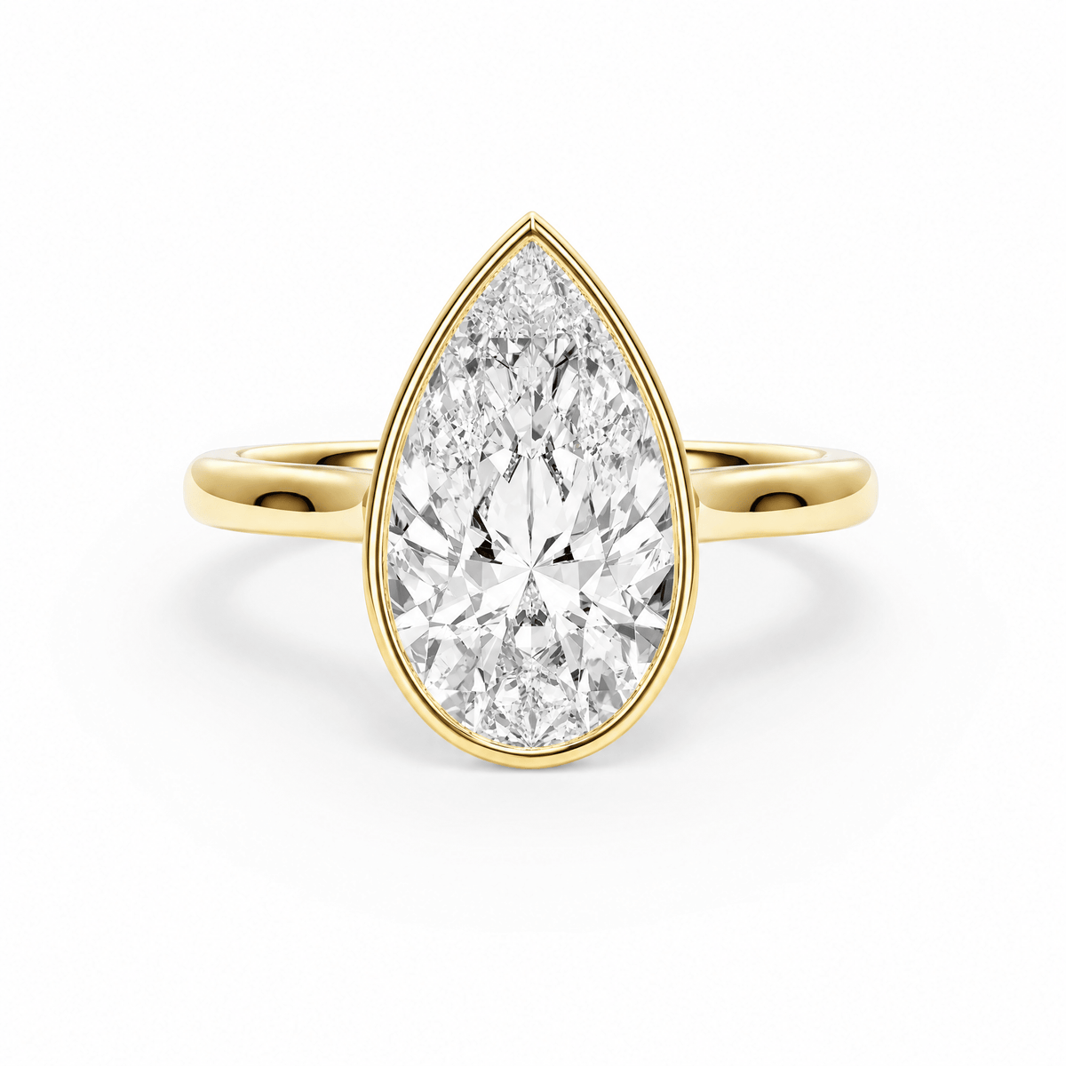 Full Bezel Pear Diamond Engagement Ring in Ring by 18 KARATS INC.