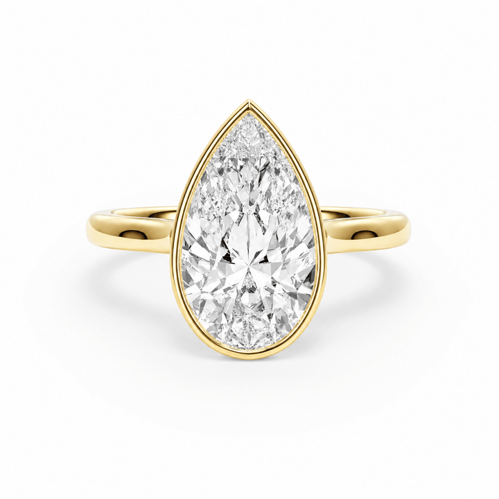 Full Bezel Pear Diamond Engagement Ring in Ring by 18 KARATS INC.