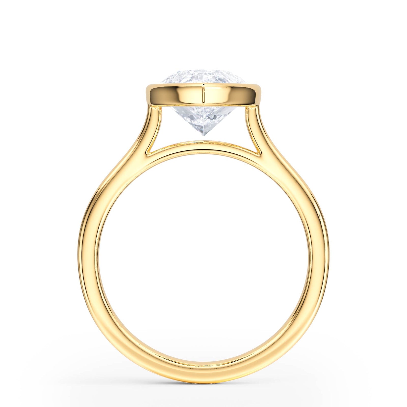 Full Bezel Pear Diamond Engagement Ring - R1241 in Ring by 18 KARATS INC.