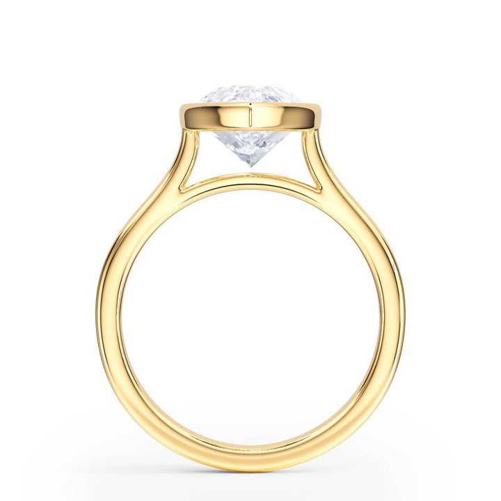 Full Bezel Pear Diamond Engagement Ring - R1241 in Ring by 18 KARATS INC.
