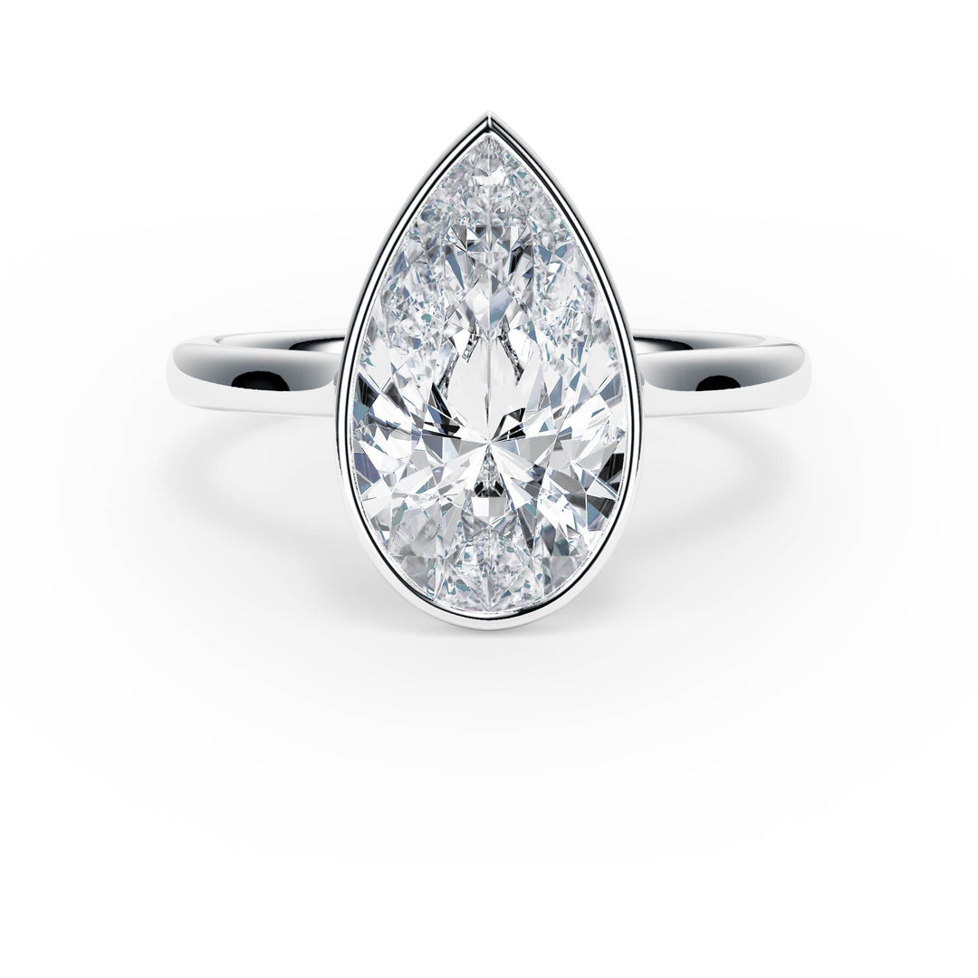 Full Bezel Pear Diamond Engagement Ring - R1241 in Ring by 18 KARATS INC.
