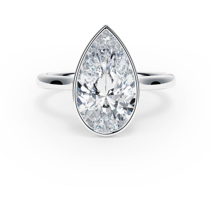 Full Bezel Pear Diamond Engagement Ring - R1241 in Ring by 18 KARATS INC.