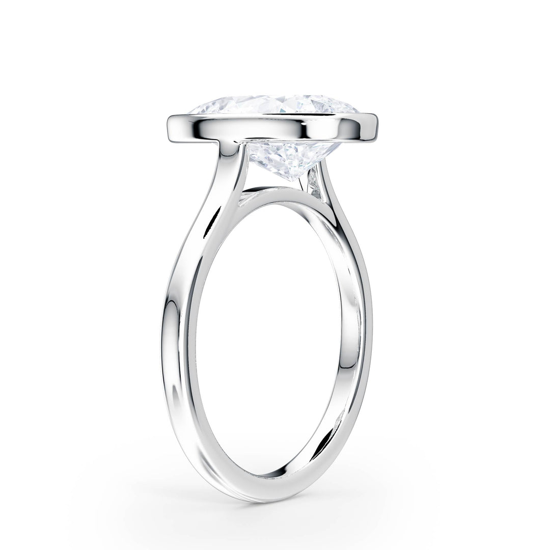 Full Bezel Pear Diamond Engagement Ring - R1241 in Ring by 18 KARATS INC.