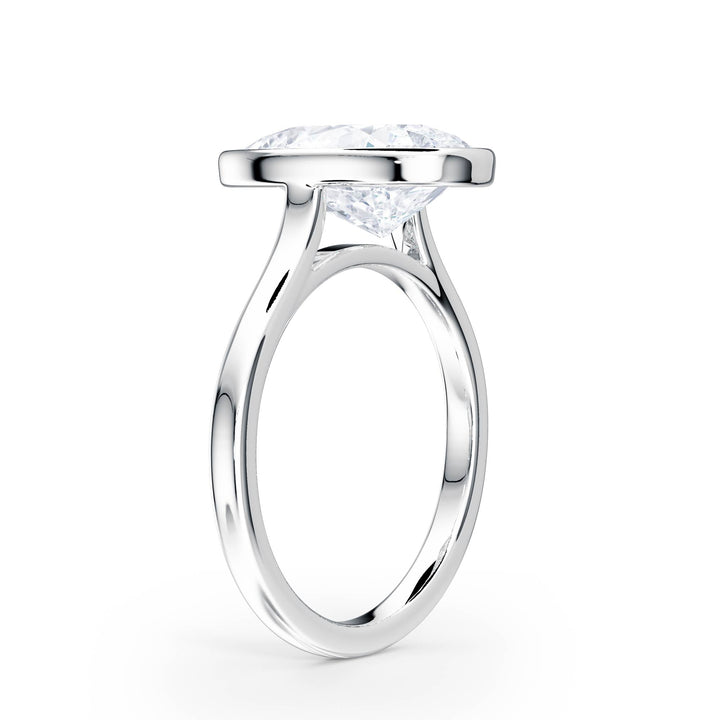 Full Bezel Pear Diamond Engagement Ring - R1241 in Ring by 18 KARATS INC.