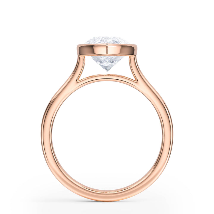 Full Bezel Pear Diamond Engagement Ring - R1241 in Ring by 18 KARATS INC.