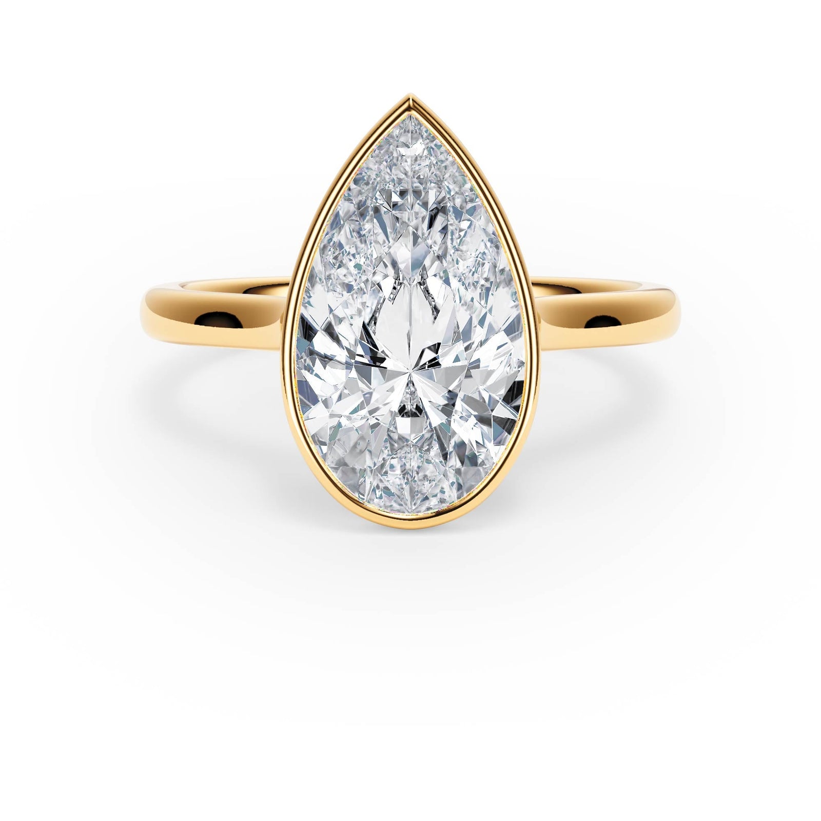 Full Bezel Pear Diamond Engagement Ring - R1241 in Ring by 18 KARATS INC.