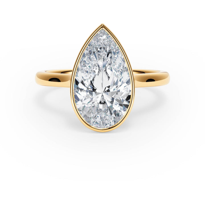 Full Bezel Pear Diamond Engagement Ring - R1241 in Ring by 18 KARATS INC.