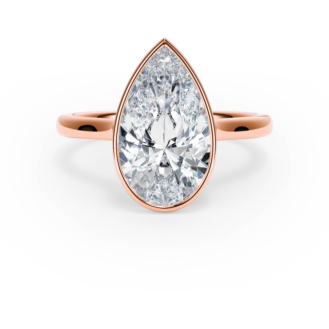 Full Bezel Pear Diamond Engagement Ring - R1241 in Ring by 18 KARATS INC.