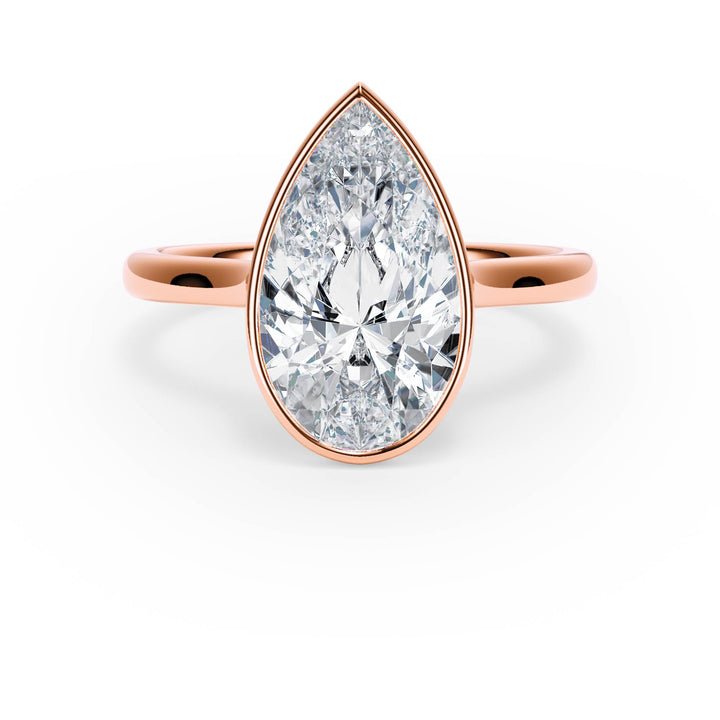 Full Bezel Pear Diamond Engagement Ring - R1241 in Ring by 18 KARATS INC.
