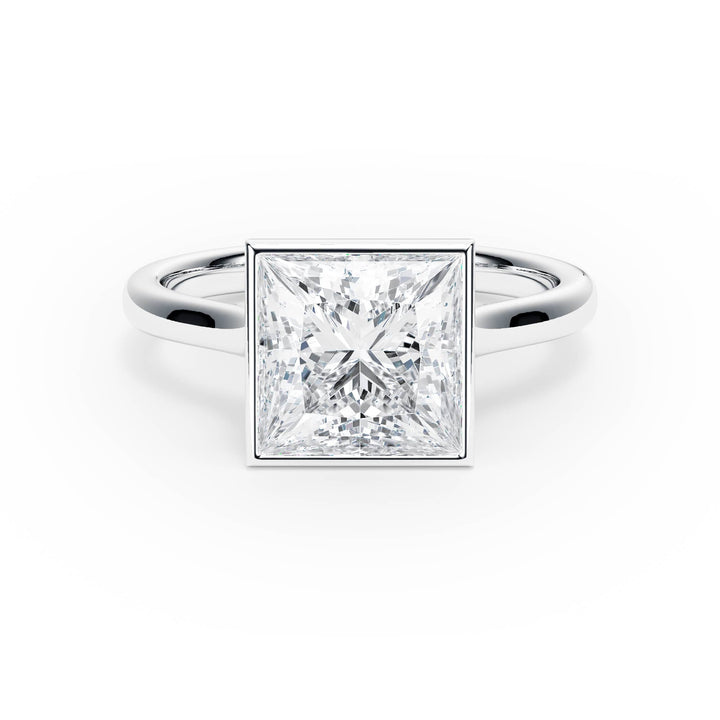 Full Bezel Princess Diamond Engagement Ring - R1244 in Ring by 18 KARATS INC.