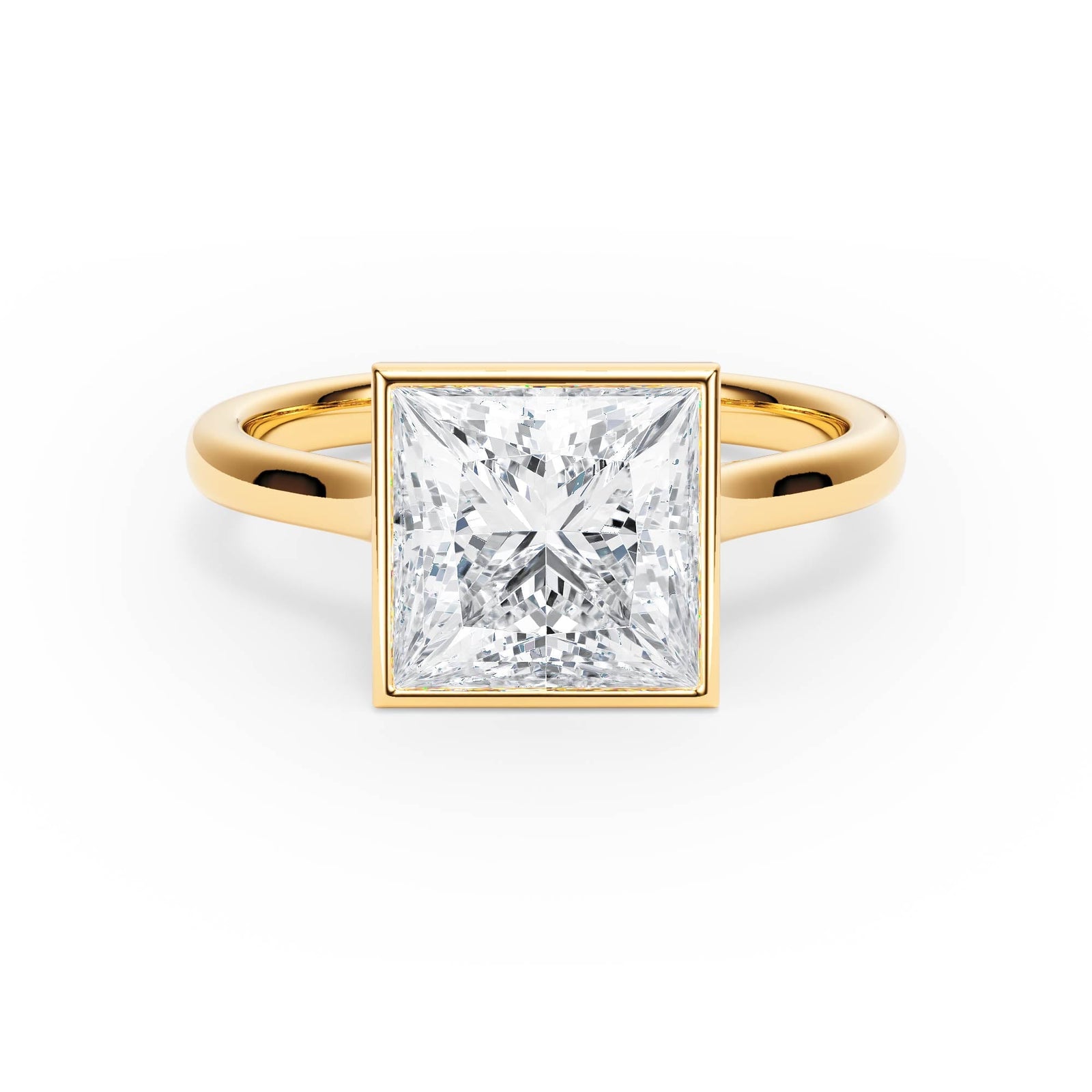 Full Bezel Princess Diamond Engagement Ring - R1244 in Ring by 18 KARATS INC.